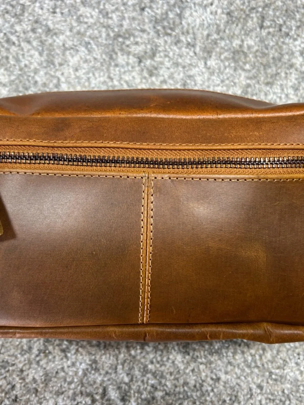 Brand New Genuine Leather Toiletry Bag for Men Women Shaving Kit Travel